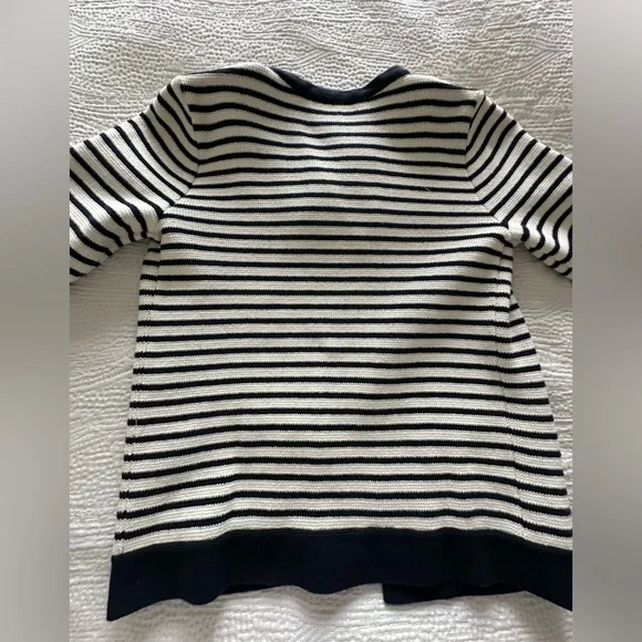 LOFT Navy and cream striped short cardigan - Picture 5 of 6